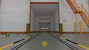 3d модель промышленного цеха Ворота цеховые